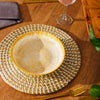 Home.Life Printed Glazed Salad Bowl Golden Haze