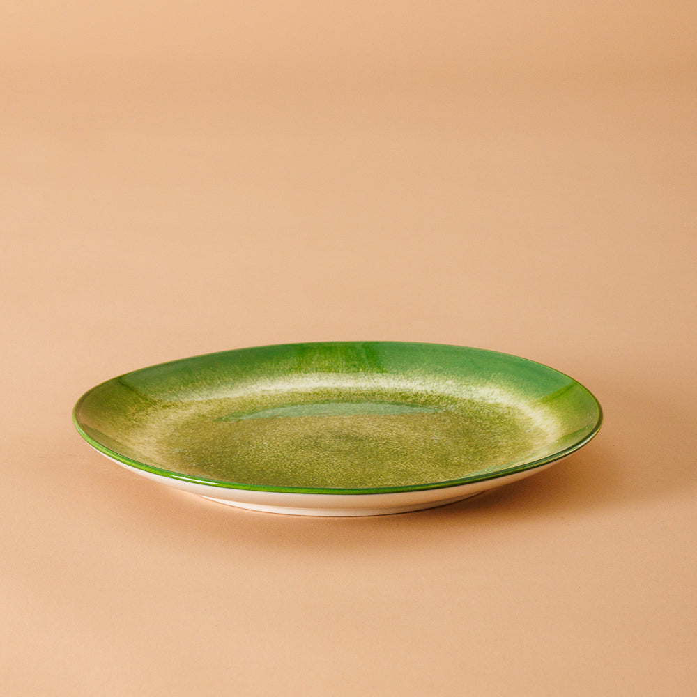 Home.Life Printed Glazed Side Plate Green Mist-Plates