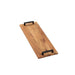 Rectangular Wooden Serving Tray with Black Metal Handle-Tray