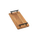 Rectangular Wooden Serving Tray with Black Metal Handle-Tray