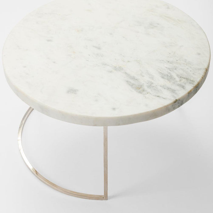 Home.Life Round Marble and Metal Buffet Stand-Stand