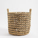 Home.Life Round Water Hyacinth Basket Twisted Weave Black-Storage Basket