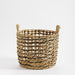 Home.Life Round Water Hyacinth Basket Twisted Weave Black-Storage Basket