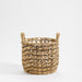 Home.Life Round Water Hyacinth Basket Twisted Weave Black-Storage Basket