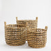 Home.Life Round Water Hyacinth Basket Twisted Weave Black-Storage Basket