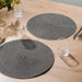 HOME.LIFE Round Woven Paper Cotton Placemat - Charcoal-Placemats