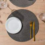 Home.Life Round Woven Paper Cotton Placemat Charcoal