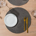 HOME.LIFE Round Woven Paper Cotton Placemat - Charcoal-Placemats