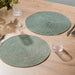 HOME.LIFE Round Woven Paper Cotton Placemat - Teal-Placemats