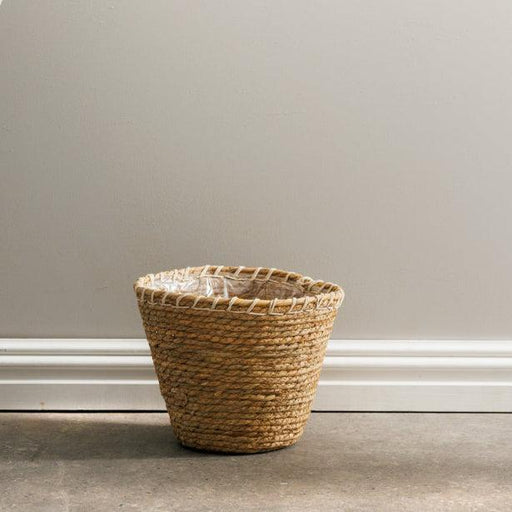 Home.Life Rush Rimmed Lined Planter Basket White-Planter