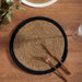 Placemat Seagrass Cotton Rim - Black-Ceramic