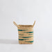 Home.Life Square Seagrass Basket Abstract Line with Handles Fern-Storage Baskets
