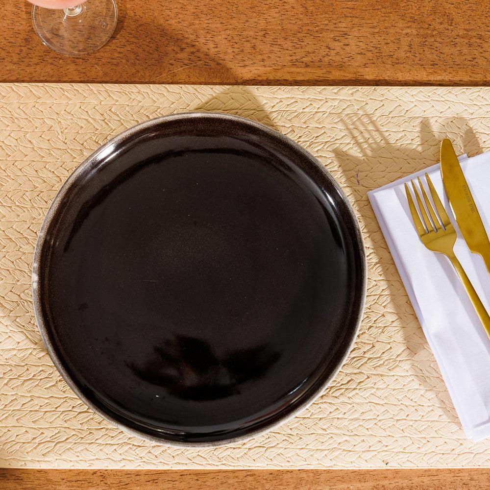 Home.Life Stoneware Dinner Plate Ebony-Plates