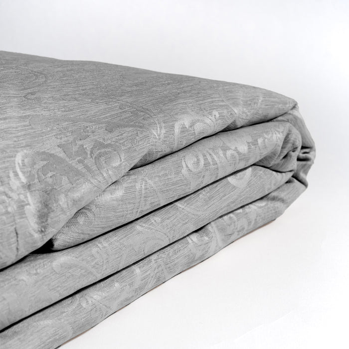 HOME.LIFE Venice Jacquard Eyelet Lined Curtain - Dark Grey-Curtains