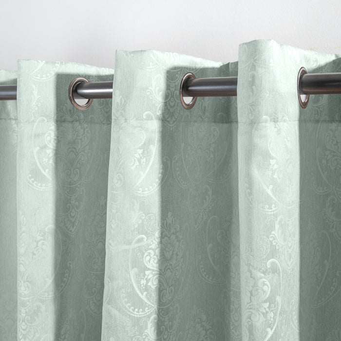 HOME.LIFE Venice Jacquard Eyelet Lined Curtain - Duck Egg-Curtains