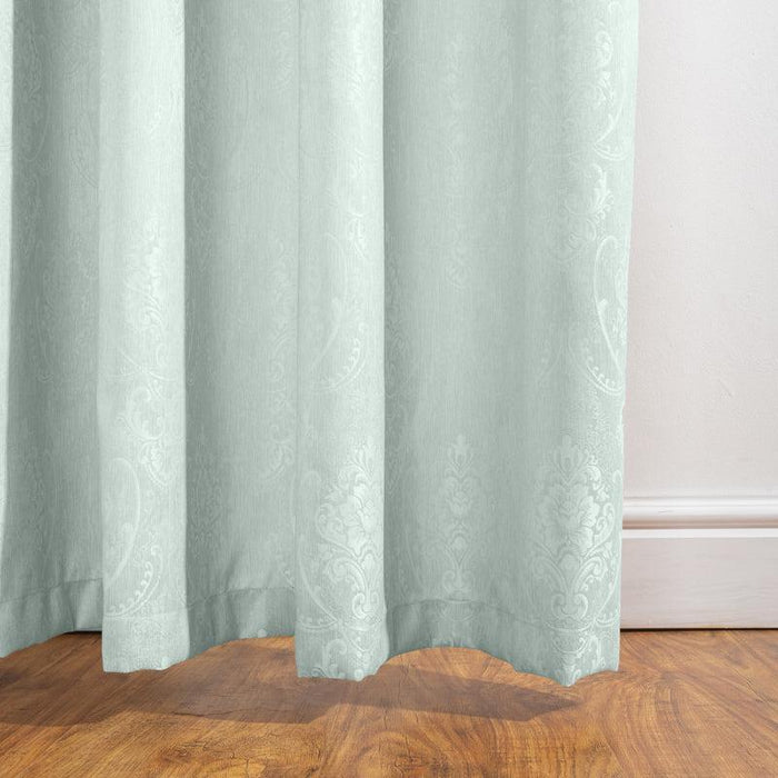 HOME.LIFE Venice Jacquard Eyelet Lined Curtain - Duck Egg-Curtains