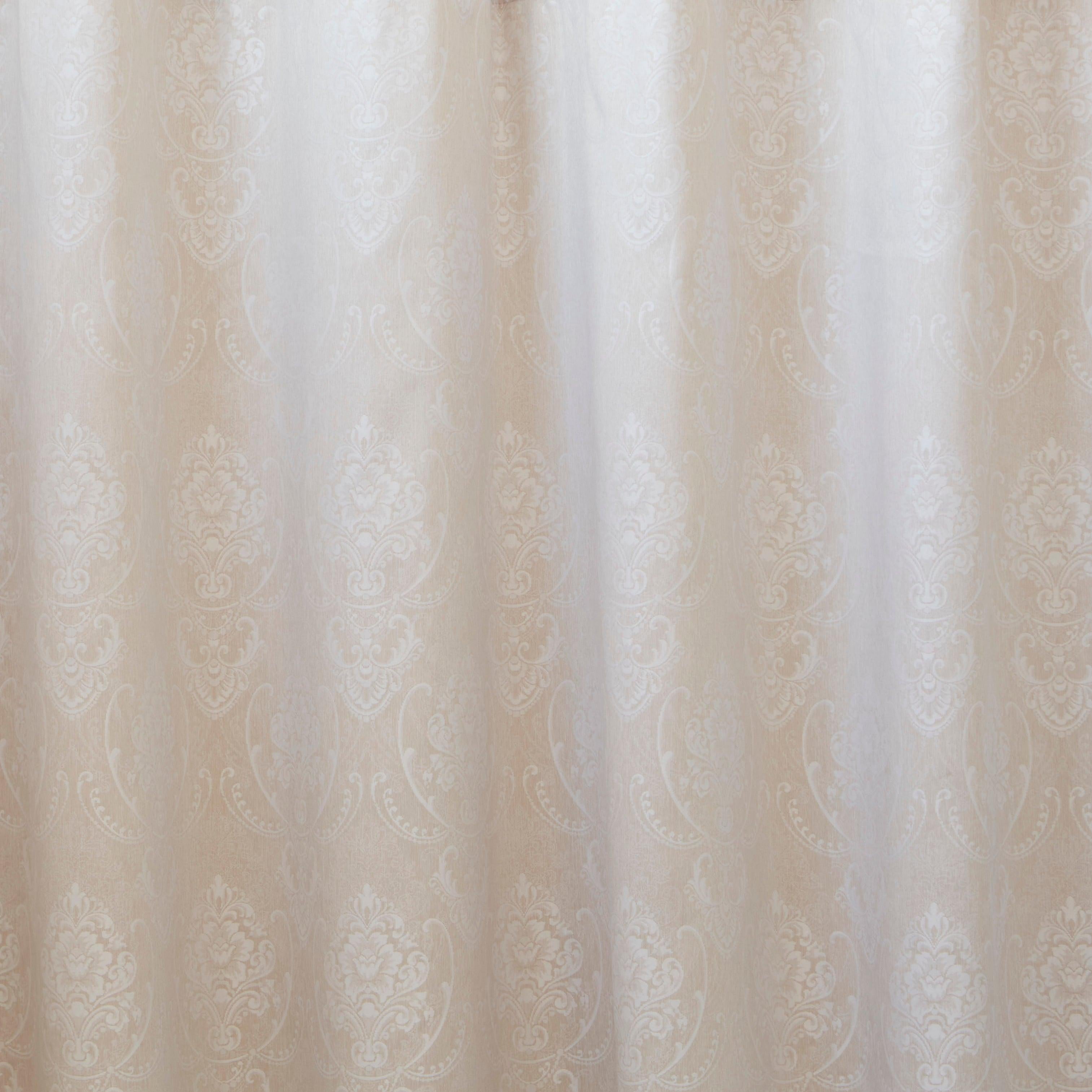 HOME.LIFE Venice Jacquard Taped Lined Curtain - Natural-Curtains