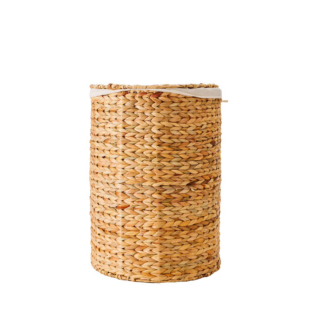 Home.Life Vietnamese D-Shaped Laundry Hamper with Lid and Liner Natural-Laundry Basket