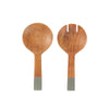 Home.Life Wooden Server Spoon with Enamel Handle Grey Set of 2