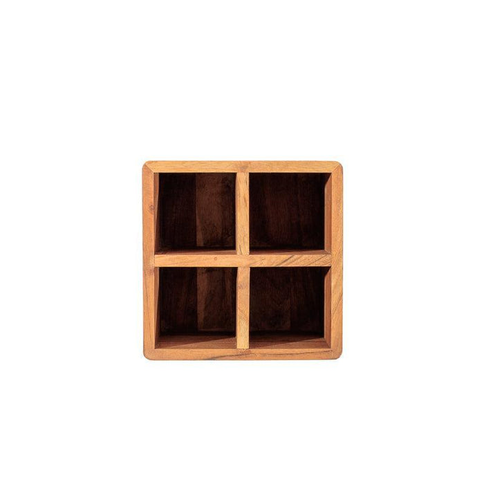 HOME.LIFE Wooden Square Cutlery Caddy-Storage & Organization