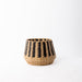 Woven Paper Stripe Basket - Black-Basket