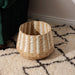 Woven Paper Stripe Basket - Cream-Basket