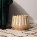 Woven Paper Stripe Basket - Cream-Basket