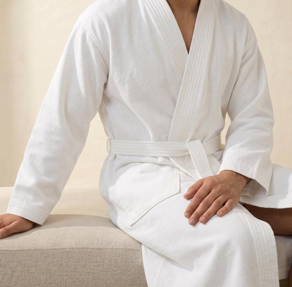 Hotel Luxe Premium Cotton Bathrobe White-Bathrobes