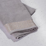 Jacquard Crest Collection Bath Sheet Light Grey