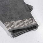 Jacquard Crest Collection Bath Sheet Steel Grey