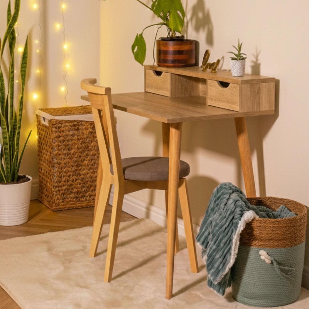 Kelsey Single Desk - Oak-Desks