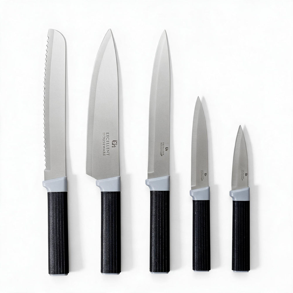 Knife in Holder Set of 6 Black-Kinves