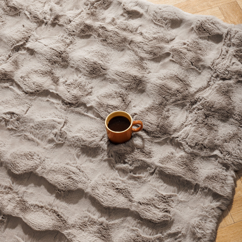 Luxe Cloud Rabbit Faux Fur Carpet Sand-Carpets/Rugs