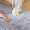 Luxe Plain Rabbit Fur Carpet Light Grey