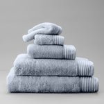 Luxury Egyptian Cotton Zero Twist Towels Ash Blue