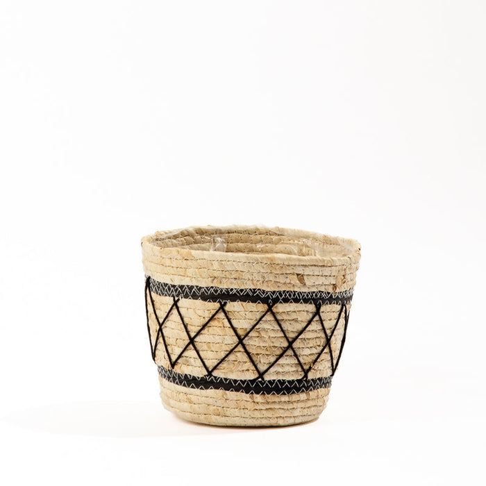 Maize Basket Crisscross Polybag Lined - Natural-Basket