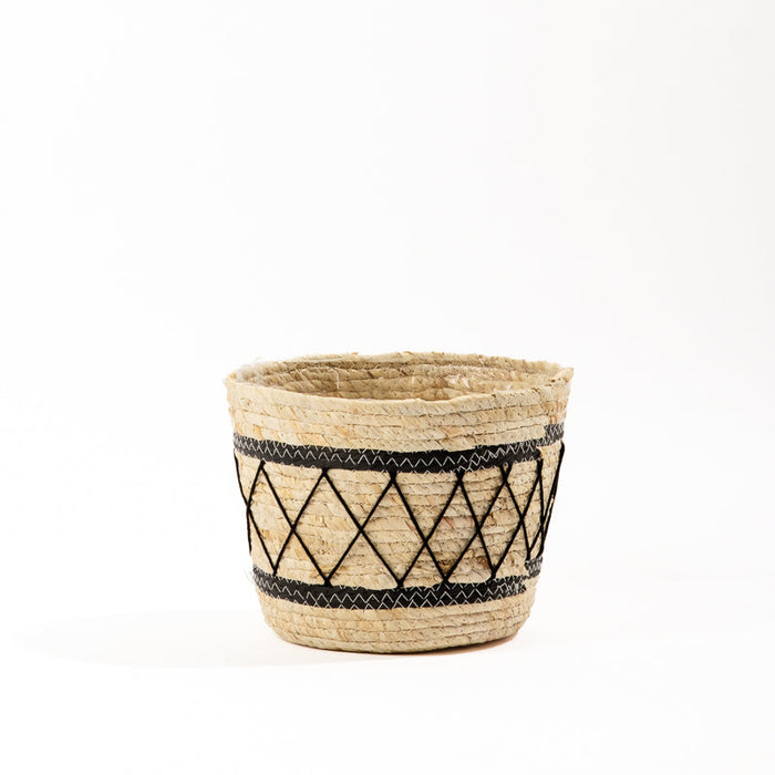 Maize Basket Crisscross Polybag Lined - Natural-Basket