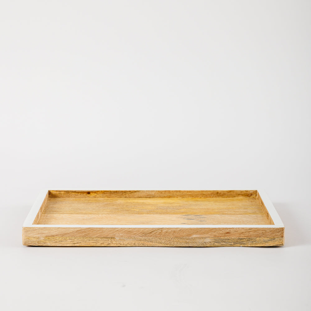 Mango Wood Colour Edged Tray-Bar Accessories