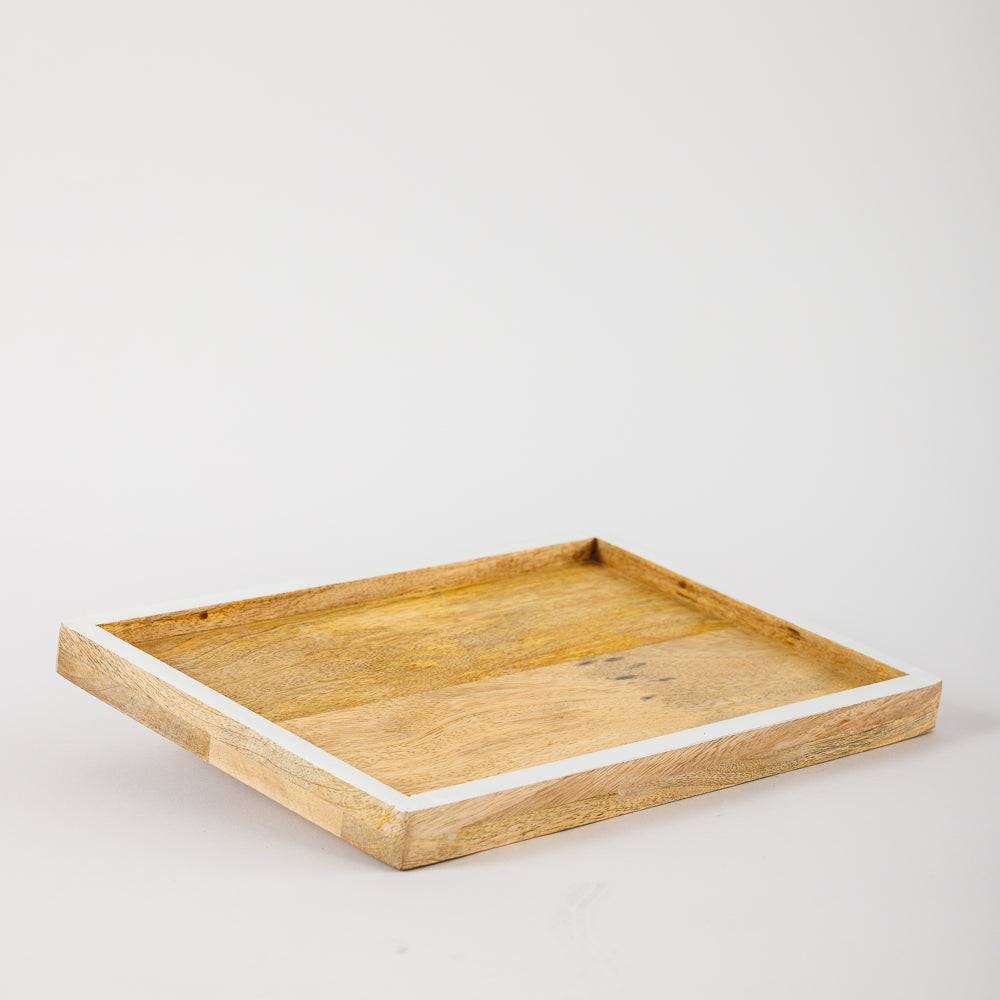 Mango Wood Colour Edged Tray-Bar Accessories
