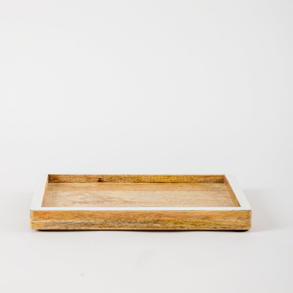 Mango Wood Colour Edged Tray-Bar Accessories