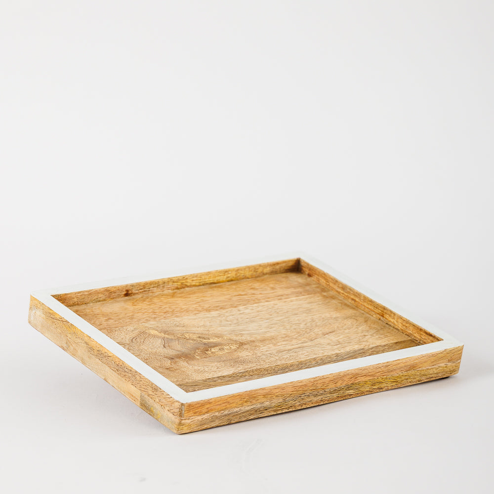 Mango Wood Colour Edged Tray-Bar Accessories