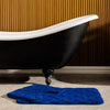 Manhattan Jacquard Memory Foam Bathroom Mat Navy 2 Piece