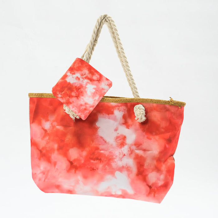 Marble Beach Bag - Orange-BEACH BAGS