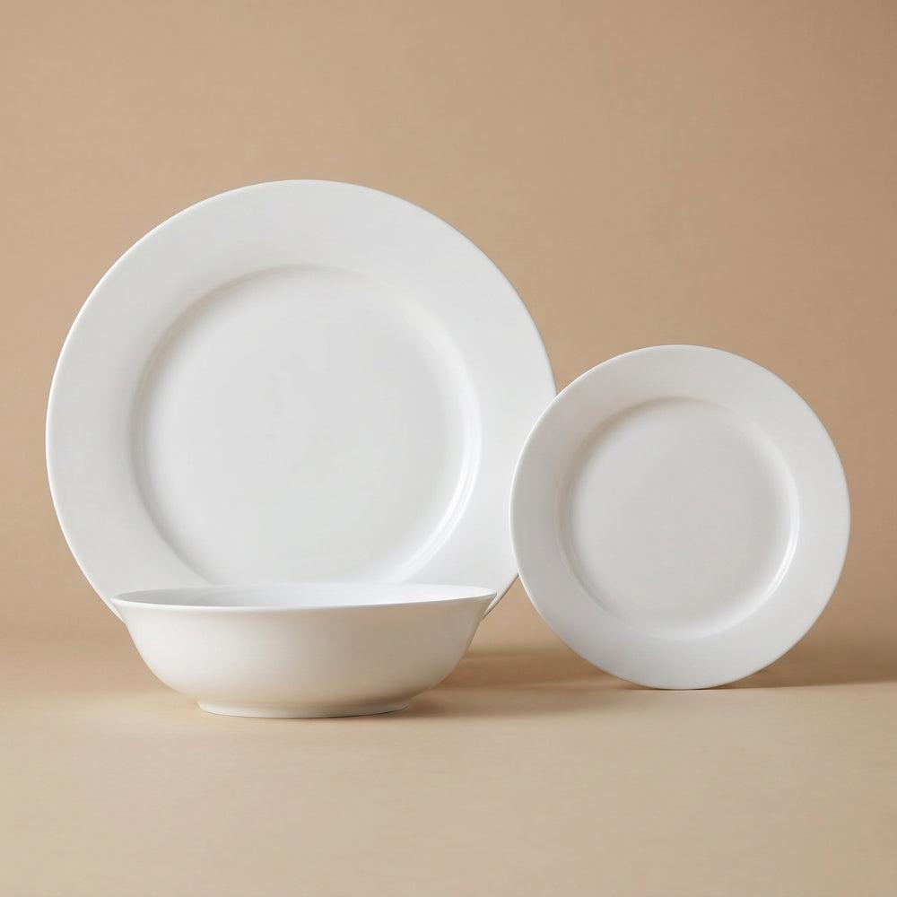 Maxwell Williams European Rim Dinner Set White 12 Piece-Dinner Sets