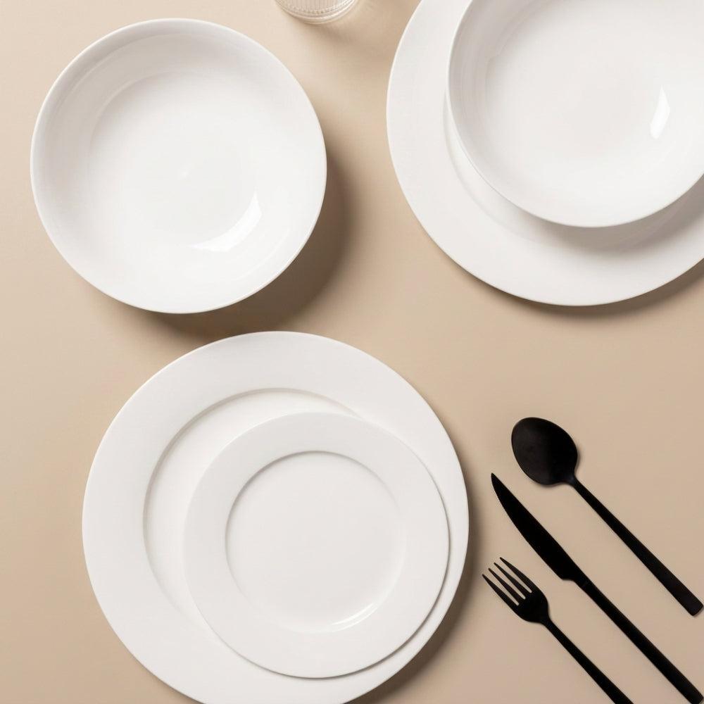 Maxwell Williams European Rim Dinner Set White 12 Piece-Dinner Sets