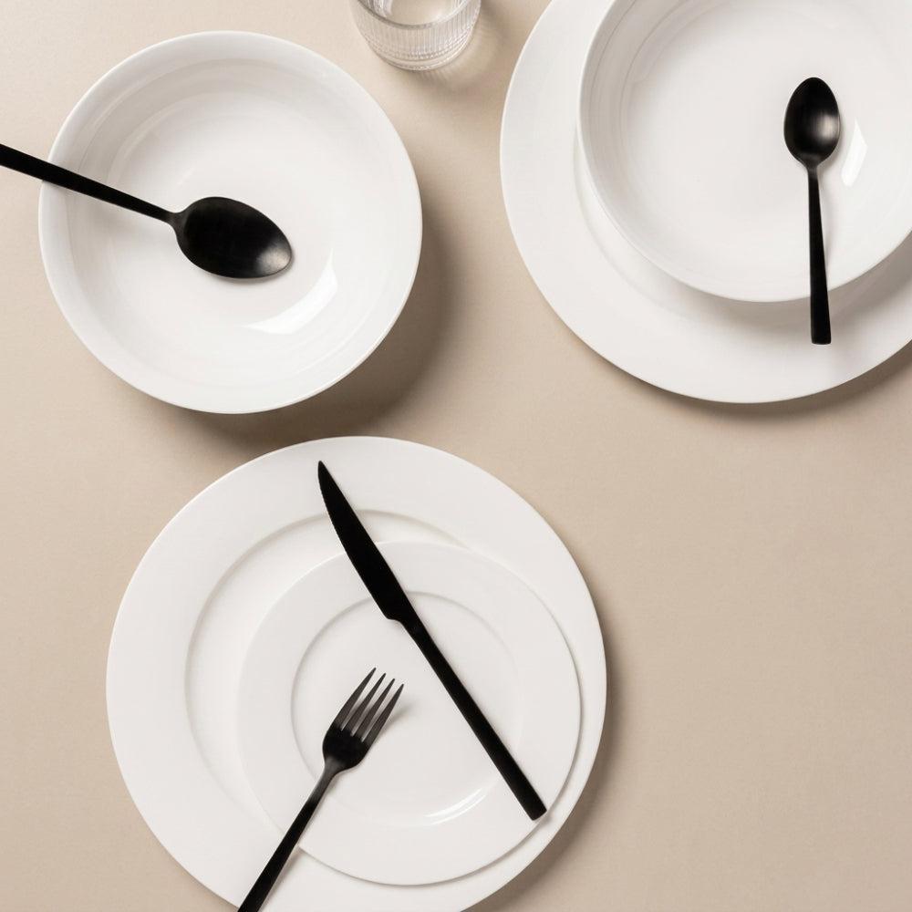Maxwell Williams European Rim Dinner Set White 12 Piece-Dinner Sets