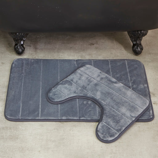Two Piece Milan Memory Foam Mat - Dark Grey