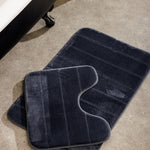 Milan Memory Foam Bathroom Mat Dark Grey 2 Piece