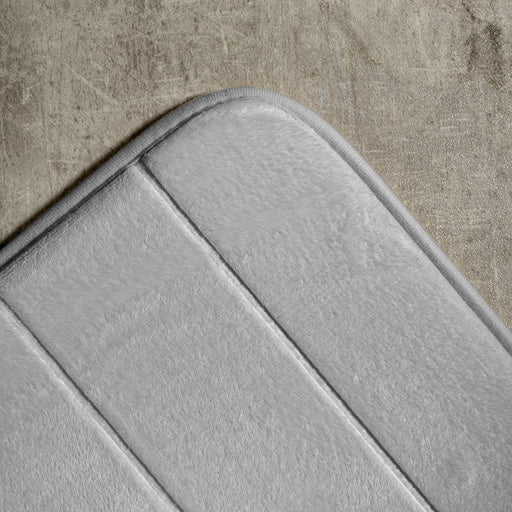 Milan Memory Foam Bathroom Mat Light Grey 2 Piece-Bath Mats
