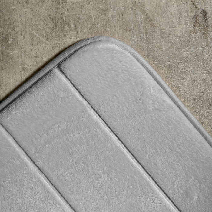 Milan Memory Foam Bathroom Mat Light Grey 2 Piece-Bath Mats